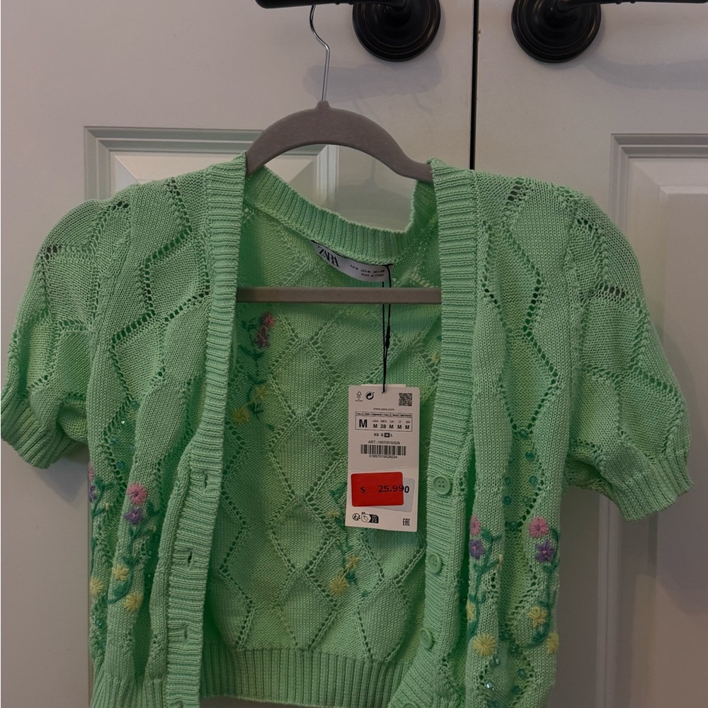 Zara Mint Green Knit Sweater